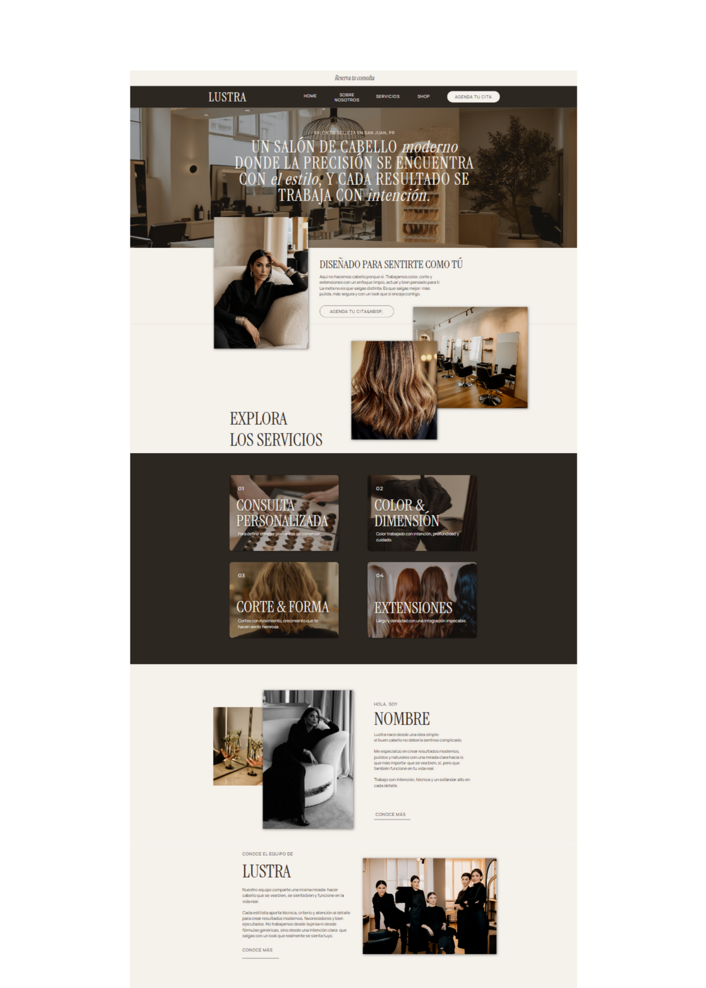 LUSTRA Showit website template